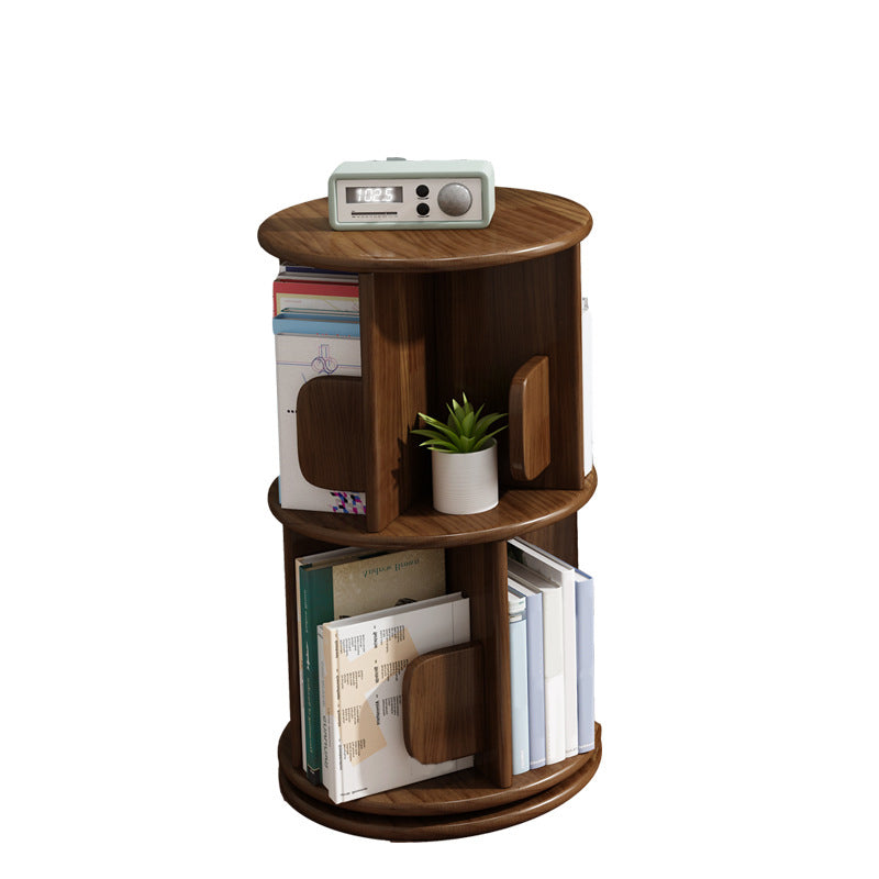 Corner Wood Bookshelf Modern Vertical Bookcase for Living Room