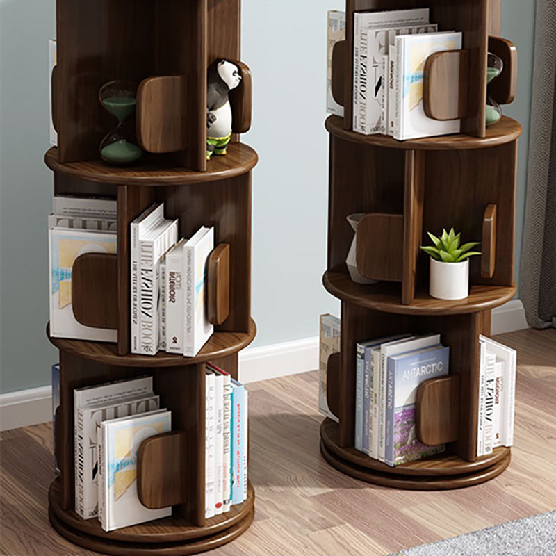 Corner Wood Bookshelf Modern Vertical Bookcase for Living Room