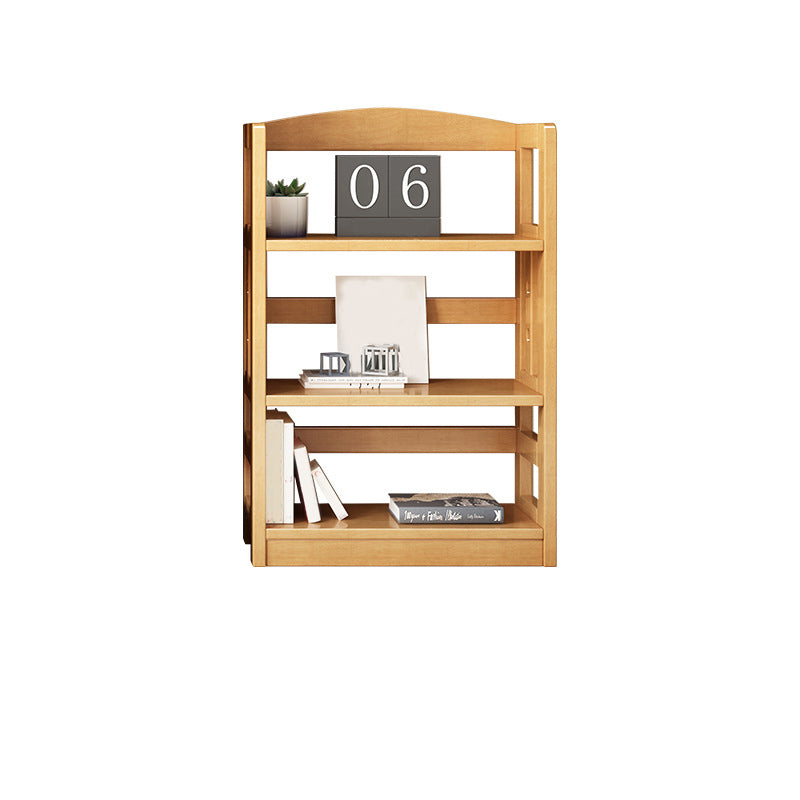 Rubber Wood Modern Bookcase Open Shelf Rectangular Bookcase for Study 11"W