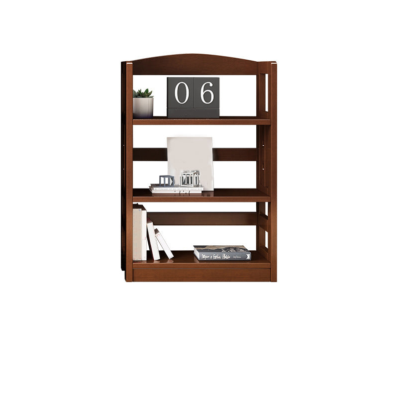 Rubber Wood Modern Bookcase Open Shelf Rectangular Bookcase for Study 11"W