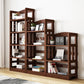 Rubber Wood Modern Bookcase Open Shelf Rectangular Bookcase for Study 11"W