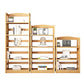 Rubber Wood Modern Bookcase Open Shelf Rectangular Bookcase for Study 11"W