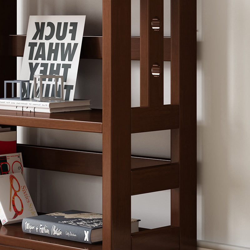 Rubber Wood Modern Bookcase Open Shelf Rectangular Bookcase for Study 11"W