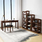 Rubber Wood Modern Bookcase Open Shelf Rectangular Bookcase for Study 11"W