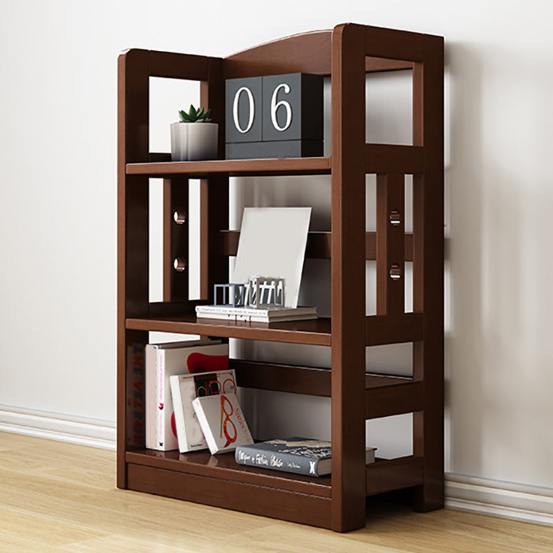 Rubber Wood Modern Bookcase Open Shelf Rectangular Bookcase for Study 11"W