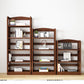 Rubber Wood Modern Bookcase Open Shelf Rectangular Bookcase for Study 11"W