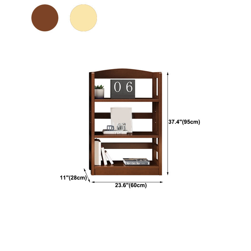 Rubber Wood Modern Bookcase Open Shelf Rectangular Bookcase for Study 11"W