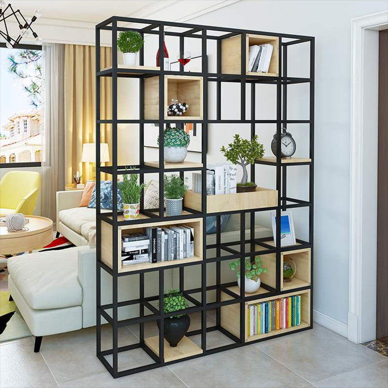 Modern Solid Wood Bookshelf Metal Etagere Bookshelf Open Back 9.8" W Clearhalo 'Bookcases' 'furn' 'furn_bookcases' 'Furniture' 'Office Furniture' 6028802