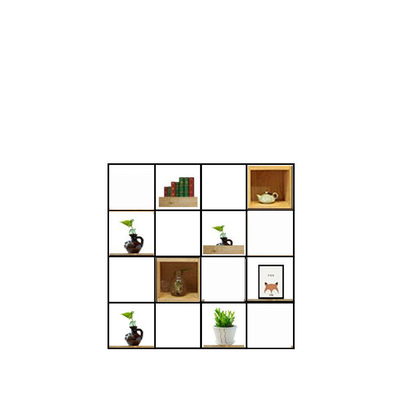 Modern Solid Wood Bookshelf Metal Etagere Bookshelf Open Back 9.8" W 47.2"L x 9.8"W x 47.2"H Clearhalo 'Bookcases' 'furn' 'furn_bookcases' 'Furniture' 'Office Furniture' 6028814
