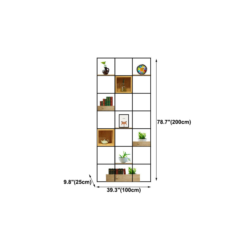 Moderno libreria in legno massiccio metallo etagere libreria aperta 9,8 "w