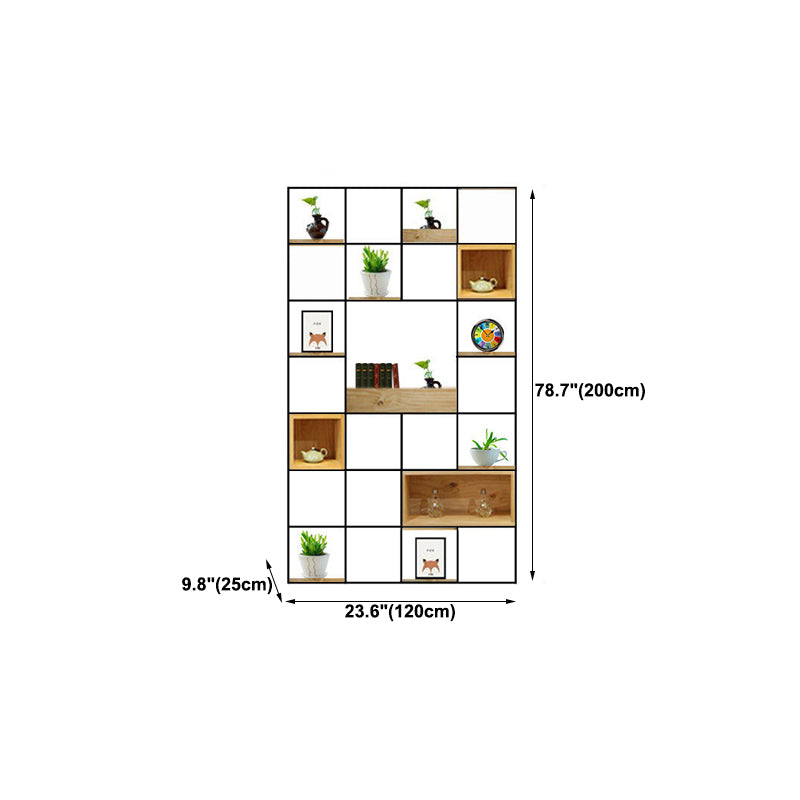Moderno libreria in legno massiccio metallo etagere libreria aperta 9,8 "w