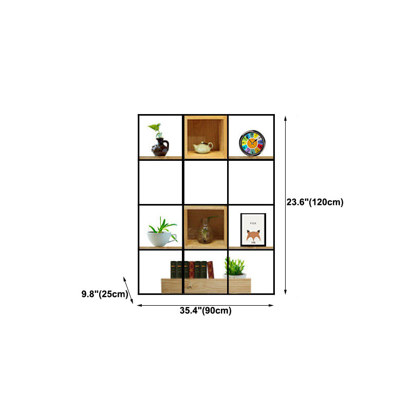 Modern Solid Wood Bookshelf Metal Etagere Bookshelf Open Back 9.8" W Clearhalo 'Bookcases' 'furn' 'furn_bookcases' 'Furniture' 'Office Furniture' 6028829