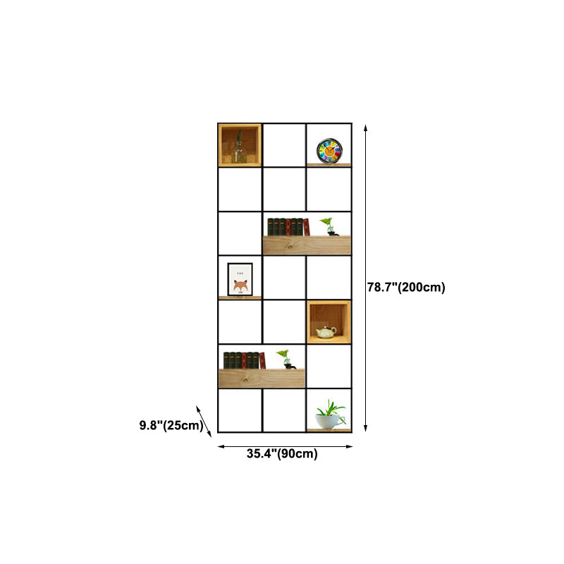 Moderno libreria in legno massiccio metallo etagere libreria aperta 9,8 "w