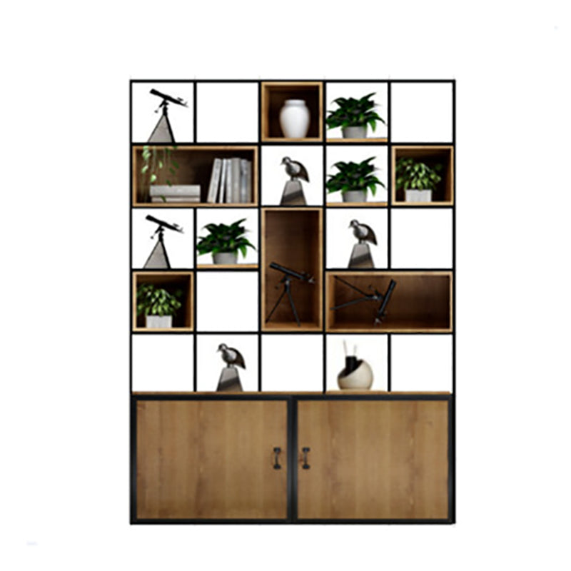 Modern Bookshelf Wood and Metal Multi Layer Shelf Etagere Bookcase for Living Room 47.2"L x 11.8"W x 70.9"H Clearhalo 'Bookcases' 'furn' 'furn_bookcases' 'Furniture' 'Office Furniture' 6028840