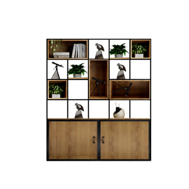 Modern Bookshelf Wood and Metal Multi Layer Shelf Etagere Bookcase for Living Room 59.1"L x 11.8"W x 70.9"H Clearhalo 'Bookcases' 'furn' 'furn_bookcases' 'Furniture' 'Office Furniture' 6028841