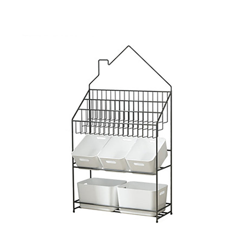 Modern Metal Bookshelf Etagere Open Shelf Bookcase in Black/White/Blue/Green/Pink