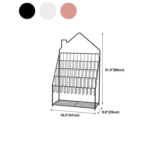 Modern Metal Bookshelf Etagere Open Shelf Bookcase in Black/White/Blue/Green/Pink