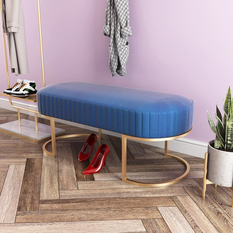 15" W Glam Seating Bench Upholstered Cushioned Entryway Bench Blue Clearhalo 'Benches' 'Chairs & Seating' 'furn' 'furn_benches' 'Furniture' 'Living Room Furniture' 6028898