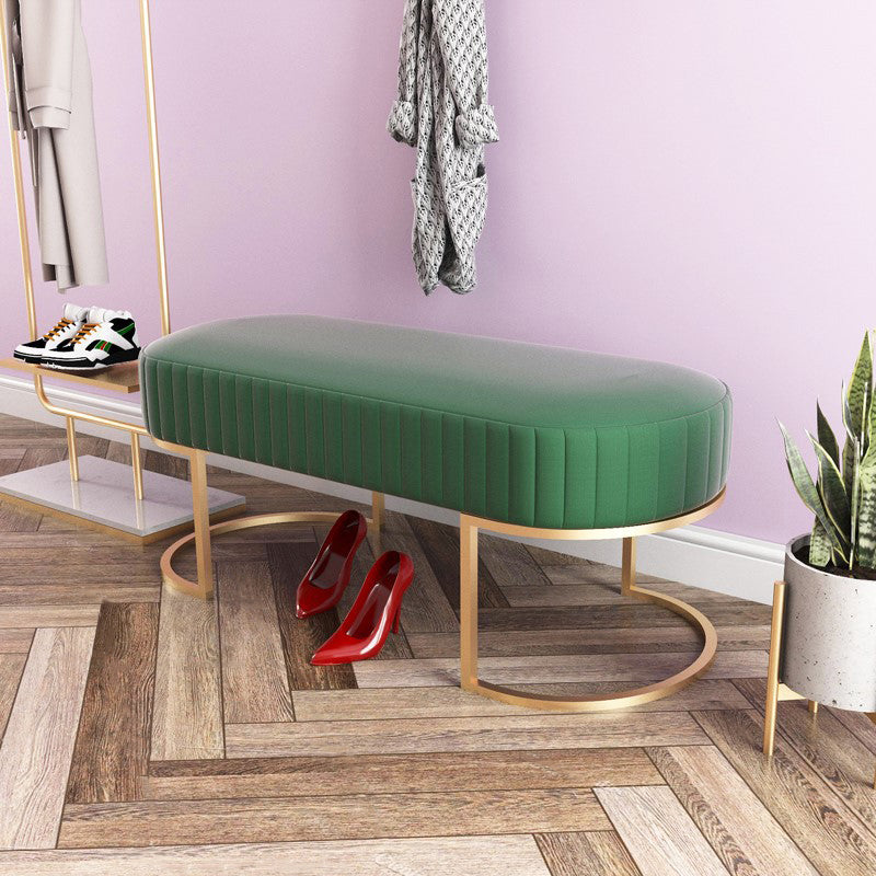 15" W Glam Seating Bench Upholstered Cushioned Entryway Bench Blackish Green Clearhalo 'Benches' 'Chairs & Seating' 'furn' 'furn_benches' 'Furniture' 'Living Room Furniture' 6028903