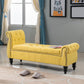 Upholstered Rectangle Entryway Bench Cushioned Seating Bench with Legs Yellow Clearhalo 'Benches' 'Chairs & Seating' 'furn' 'furn_benches' 'Furniture' 'Living Room Furniture' 6028938