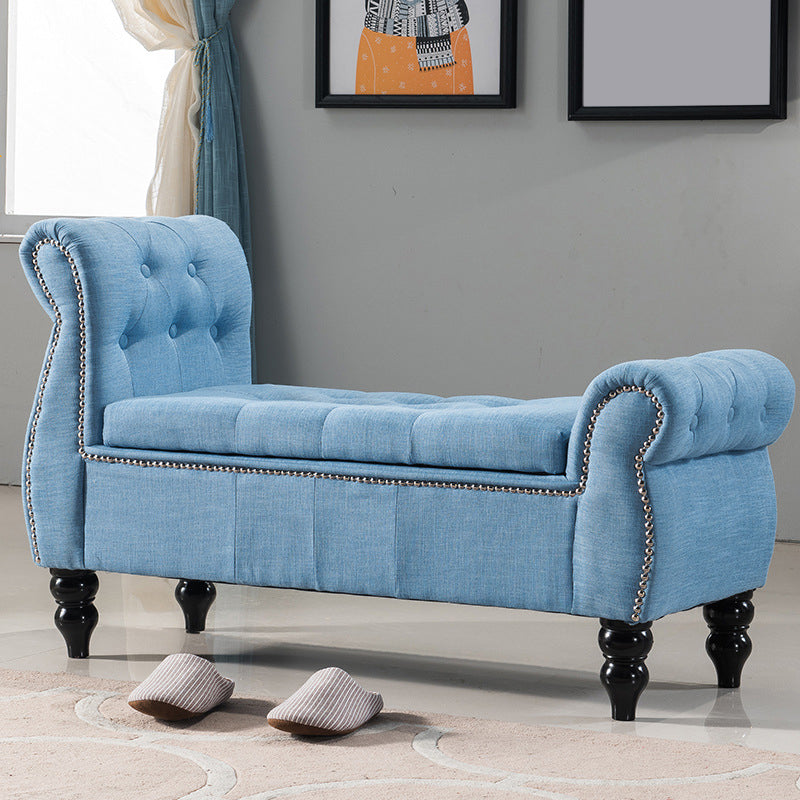 Upholstered Rectangle Entryway Bench Cushioned Seating Bench with Legs Clearhalo 'Benches' 'Chairs & Seating' 'furn' 'furn_benches' 'Furniture' 'Living Room Furniture' 6028940