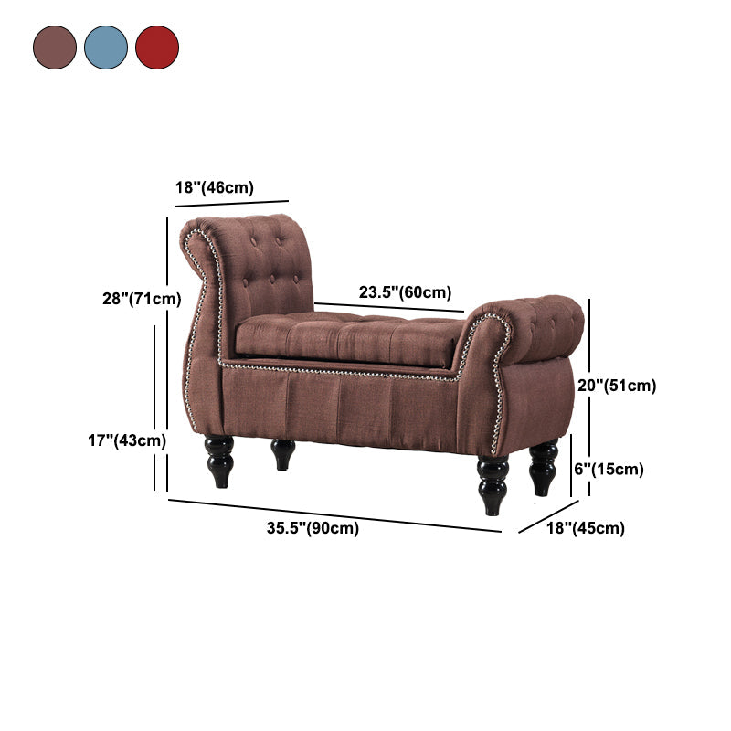Upholstered Rectangle Entryway Bench Cushioned Seating Bench with Legs Clearhalo 'Benches' 'Chairs & Seating' 'furn' 'furn_benches' 'Furniture' 'Living Room Furniture' 6028954