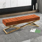 Glam Solid Color Seating Bench Upholstered Entryway and Bedroom Bench with Cushioned Orange Clearhalo 'Benches' 'Chairs & Seating' 'furn' 'furn_benches' 'Furniture' 'Living Room Furniture' 6028958