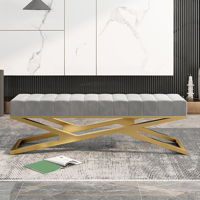 Glam Solid Color Seating Bench Upholstered Entryway and Bedroom Bench with Cushioned Gray Clearhalo 'Benches' 'Chairs & Seating' 'furn' 'furn_benches' 'Furniture' 'Living Room Furniture' 6028959