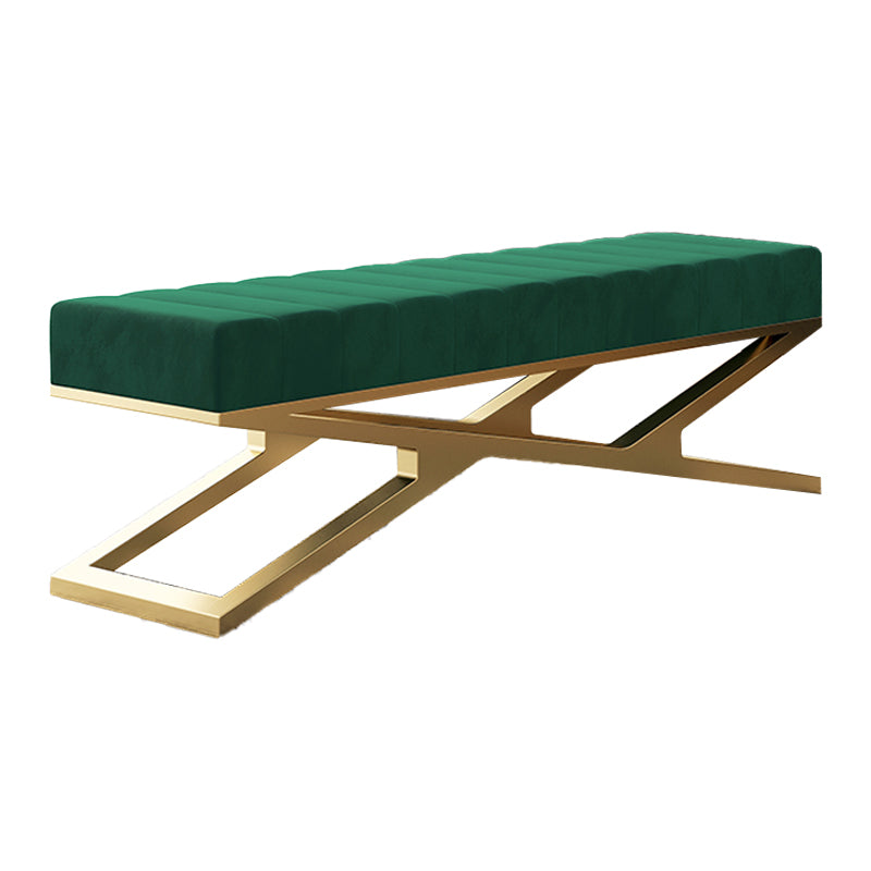 Glam Solid Color Seating Bench Upholstered Entryway and Bedroom Bench with Cushioned Green Clearhalo 'Benches' 'Chairs & Seating' 'furn' 'furn_benches' 'Furniture' 'Living Room Furniture' 6028962
