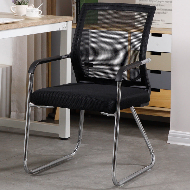 CorLiving Workspace Modern Office Chair Black Mid-Back Mesh Desk Chair 1 Piece Black Clearhalo 'furn' 'furn_office_chair' 'Furniture' 'Office Chairs' 'Office Furniture' 'office_chair' 6031604