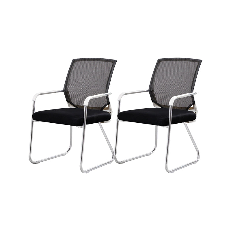 CorLiving Workspace Modern Office Chair Black Mid-Back Mesh Desk Chair 2 Piece Set White Clearhalo 'furn' 'furn_office_chair' 'Furniture' 'Office Chairs' 'Office Furniture' 'office_chair' 6031607