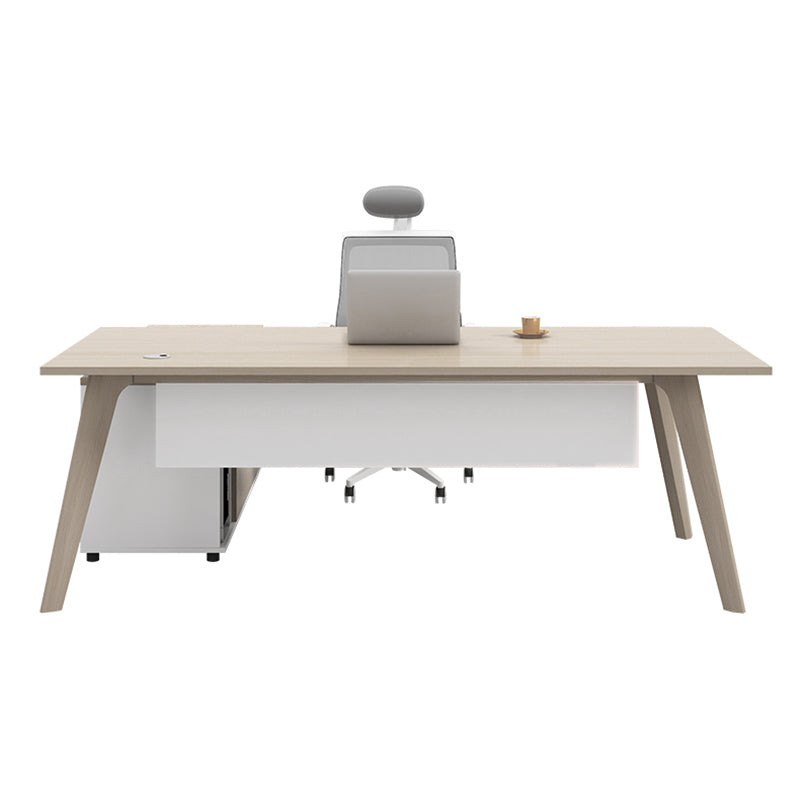 Contemporary Wooden Drawer Office Desk Natural Rectangular Office Desk Clearhalo 'furn' 'furn_office_desk' 'Furniture' 'Office Desks' 'Office Furniture' 'office_desk' 6031626