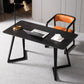Black Rectangular Office Desk with Black Metal Base Modern Desk 55.1"L x 27.6"W x 29.5"H Clearhalo 'furn' 'furn_office_desk' 'Furniture' 'Office Desks' 'Office Furniture' 'office_desk' 6031638
