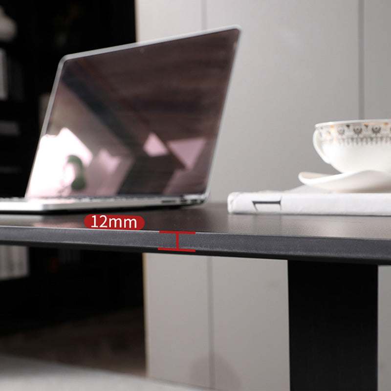 Black Rectangular Office Desk with Black Metal Base Modern Desk Clearhalo 'furn' 'furn_office_desk' 'Furniture' 'Office Desks' 'Office Furniture' 'office_desk' 6031642