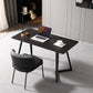 Black Rectangular Office Desk with Black Metal Base Modern Desk Clearhalo 'furn' 'furn_office_desk' 'Furniture' 'Office Desks' 'Office Furniture' 'office_desk' 6031647