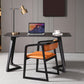 Black Rectangular Office Desk with Black Metal Base Modern Desk Clearhalo 'furn' 'furn_office_desk' 'Furniture' 'Office Desks' 'Office Furniture' 'office_desk' 6031649