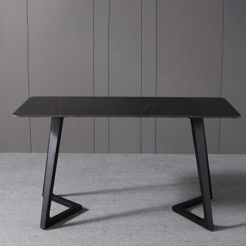 Black Rectangular Office Desk with Black Metal Base Modern Desk Clearhalo 'furn' 'furn_office_desk' 'Furniture' 'Office Desks' 'Office Furniture' 'office_desk' 6031650
