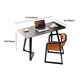 Black Rectangular Office Desk with Black Metal Base Modern Desk Clearhalo 'furn' 'furn_office_desk' 'Furniture' 'Office Desks' 'Office Furniture' 'office_desk' 6031652