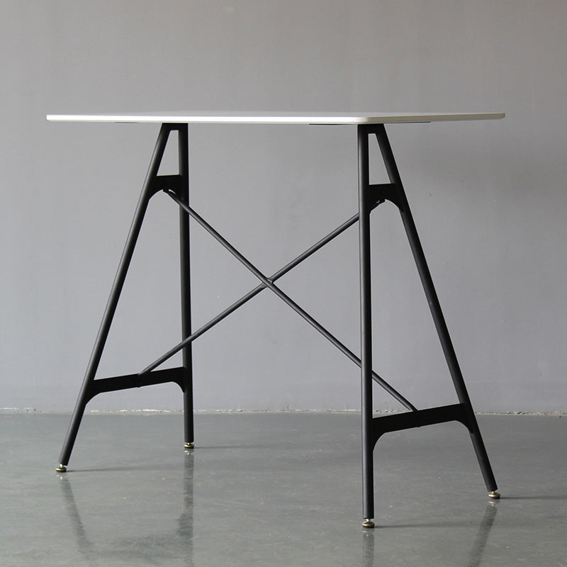 Industrial Pub Table Bar Height Bar Table for Living Room Use Black White Without Chairs Clearhalo 'Bar Furniture' 'Bar Tables' 'bar_tables' 'furn' 'furn_bar_tables' 'Furniture' 'Kitchen & Dining Furniture' 6031733