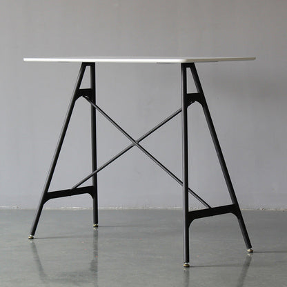 Industrial Pub Table Bar Height Bar Table for Living Room Use Black White Without Chairs Clearhalo 'Bar Furniture' 'Bar Tables' 'bar_tables' 'furn' 'furn_bar_tables' 'Furniture' 'Kitchen & Dining Furniture' 6031733