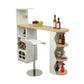 Industrial Pub Table Bar Height Specialty Bar Table with Wine Rack