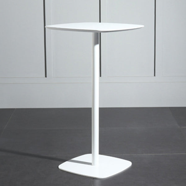 Contemporary Square Pedestal Bar Table Wood Top Bar Table for Cafe And Breakroom