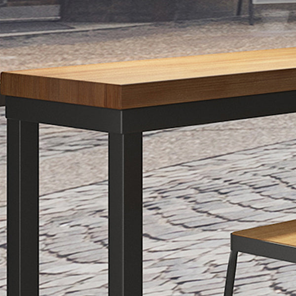 Industrial Style Pub Table Bar Height Solid Wood Rectangle Bar Table for Indoor Clearhalo 'Bar Furniture' 'Bar Tables' 'bar_tables' 'furn' 'furn_bar_tables' 'Furniture' 'Kitchen & Dining Furniture' 6032117