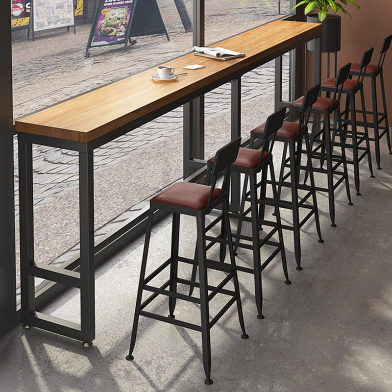 Industrial Style Pub Table Bar Height Solid Wood Rectangle Bar Table for Indoor Clearhalo 'Bar Furniture' 'Bar Tables' 'bar_tables' 'furn' 'furn_bar_tables' 'Furniture' 'Kitchen & Dining Furniture' 6032121