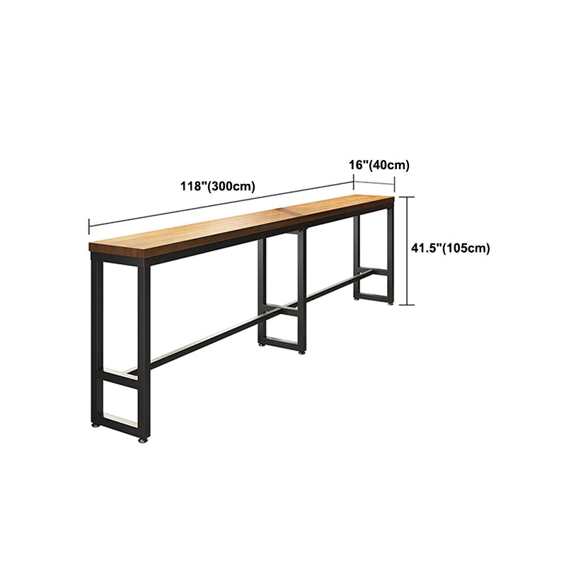 Industrial Style Pub Table Bar Height Solid Wood Rectangle Bar Table for Indoor Clearhalo 'Bar Furniture' 'Bar Tables' 'bar_tables' 'furn' 'furn_bar_tables' 'Furniture' 'Kitchen & Dining Furniture' 6032123