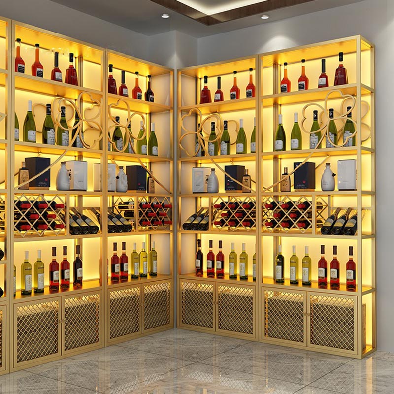 Gold Metall Wine Rack Flasche freistehend mit Regal Weinflasche Rack