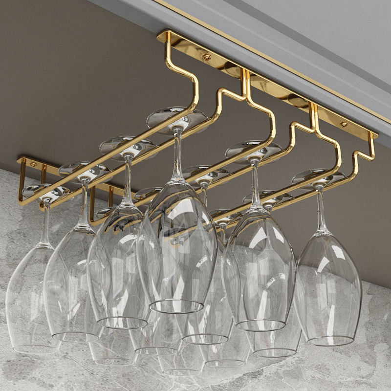 Modern Hanging Wine Glass Rack Metal Glass & Stemware Holder for Kitchen