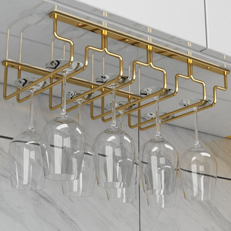 キッチン用のモダンハンギングワイングラスラックメタルガラス＆ステムウェアホルダー