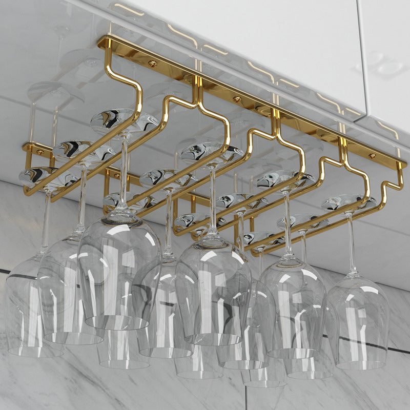 Modern Hanging Wine Glass Rack Metal Glass & Stemware Holder for Kitchen