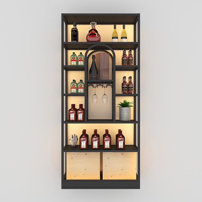 Freestanding Luxury Wine Jail Metal with Shelf Wine Rack Kit 11.8"Wide Clearhalo 'furn' 'furn_wine_racks' 'Furniture' 'Kitchen & Dining Furniture' 'Wine Racks' 'wine_racks' 6032296